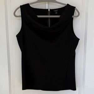 Elegant Black Sleeveless Cowl Nec Top